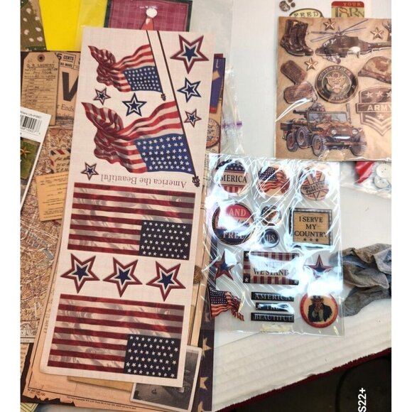 America & Dog-Themed Sticker & Paper Craft Lot Bundle Ephemera Scrapbooking - Picture 3 of 16